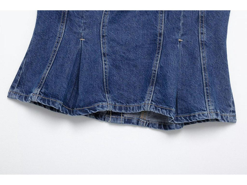 2025 Spring Women's Fashion: European & American Style Denim Bustier Top