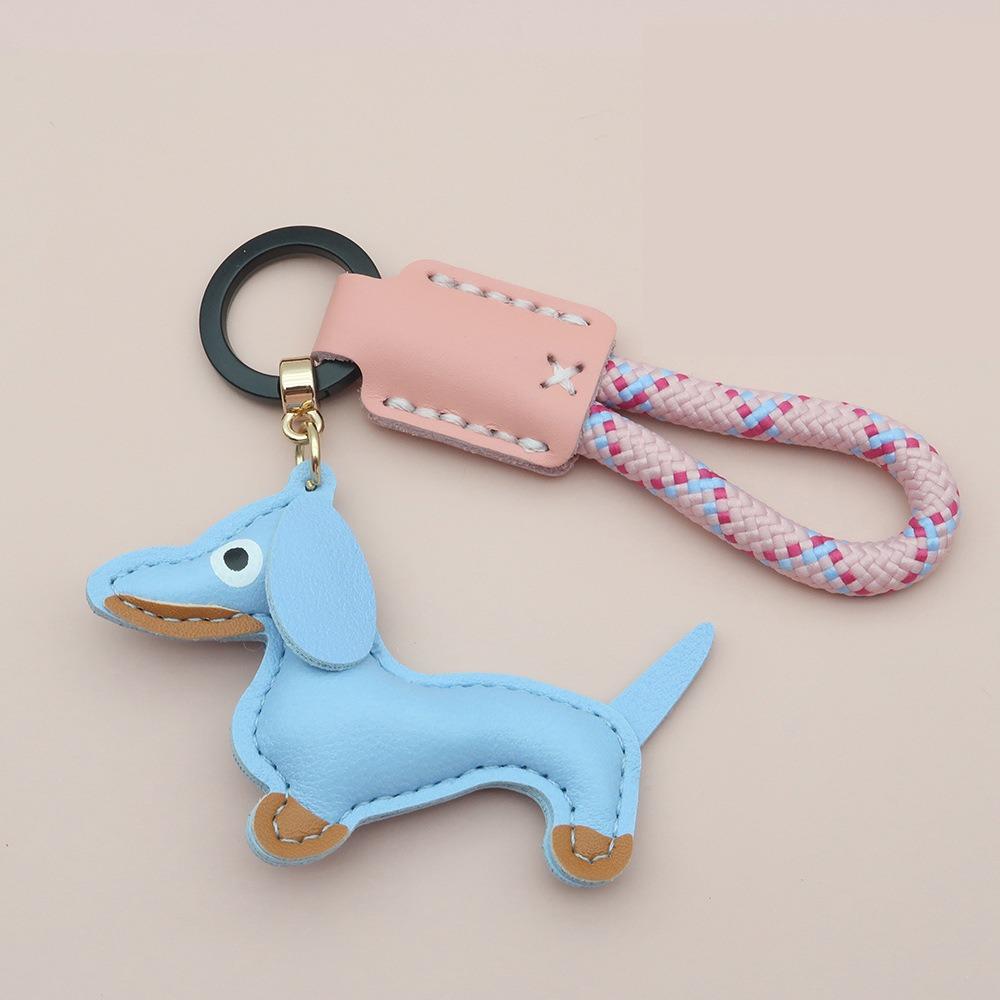 Модный брелок для ключей в виде таксы, мультяшный щенок, сумка, подвеска из искусственной кожи, вешалка, украшение для сумки