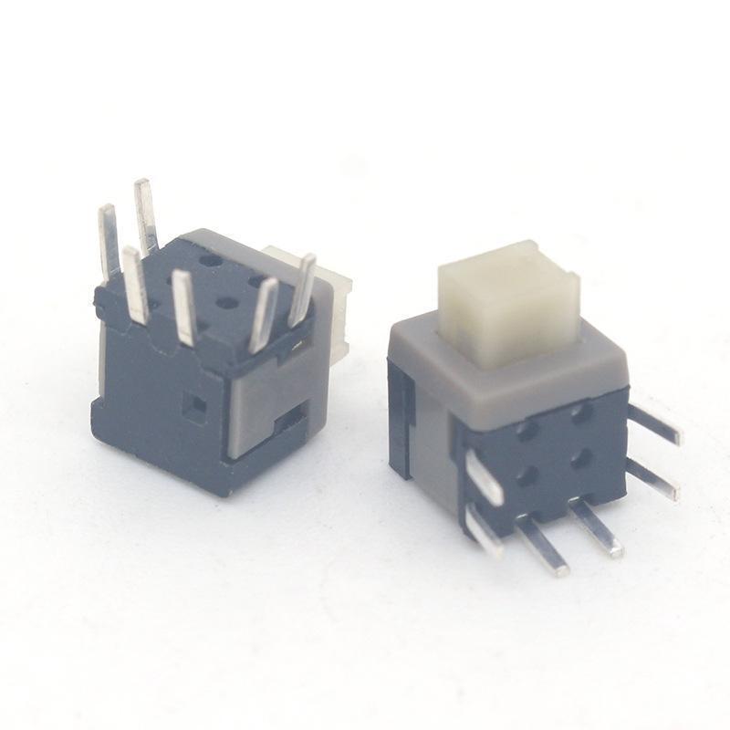 In Stock: 5.8x5.8 and 8.5x8.5 High/Flat Head Self-Locking Button Switch, Non-Locking Option Available