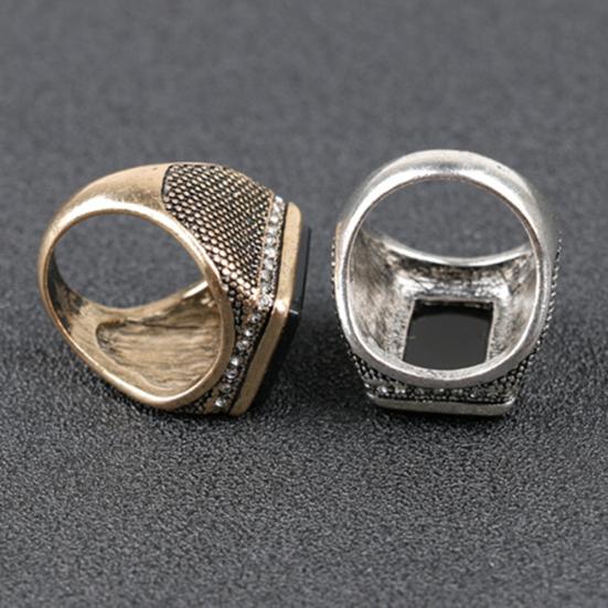 Роскошный Ближний Восток большой квадратный горный хрусталь для мужчин палец кольцо ювелирный декор подарок