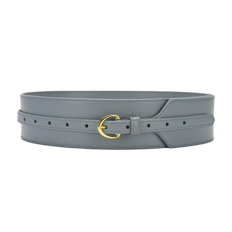 Women's Wide Leather Waist-Slimming Belt – Stylish Outerwear Accessory for Shirts and Dresses.