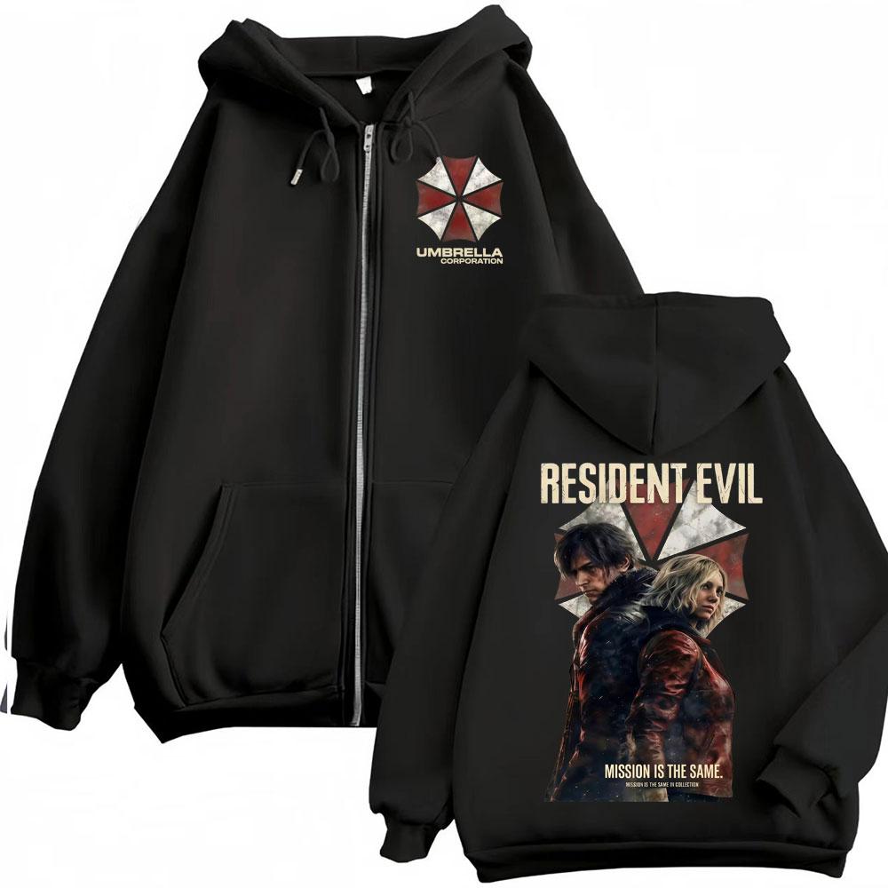 Ограниченная серия худи на молнии с Леоном Кеннеди Resident Evil Requiemm Аниме куртка Свитшоты Мужская Женская Худи