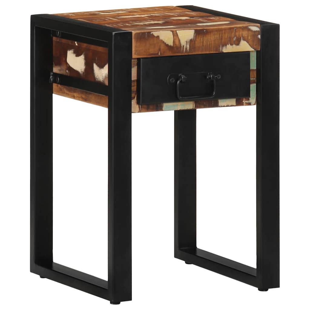 Side Table Multicolored 35 x 35 x 50 cm Solid Reclaimed Wood