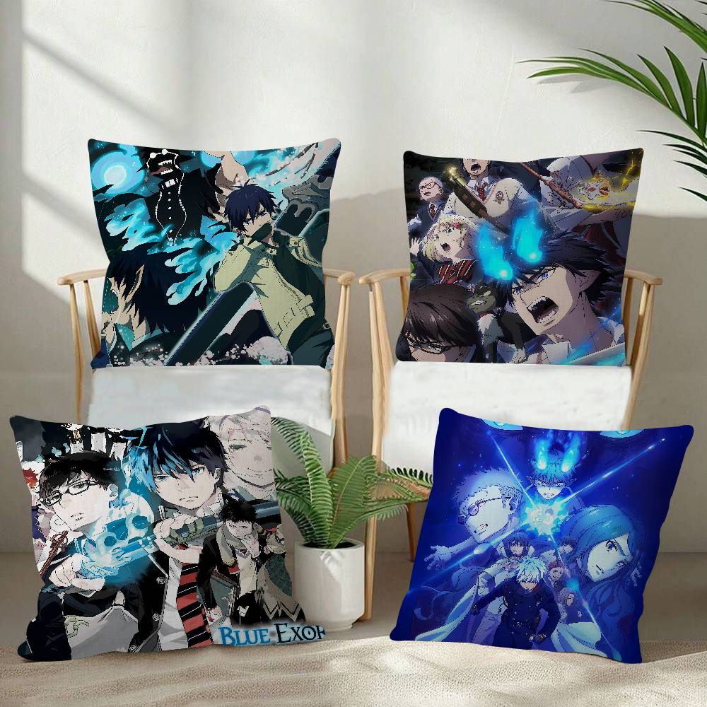 TV Anime Blue E-Exorcist Pillow Dust Cover Bedroom Kids Party Decoration Pillowcase Birthday Children Gift
