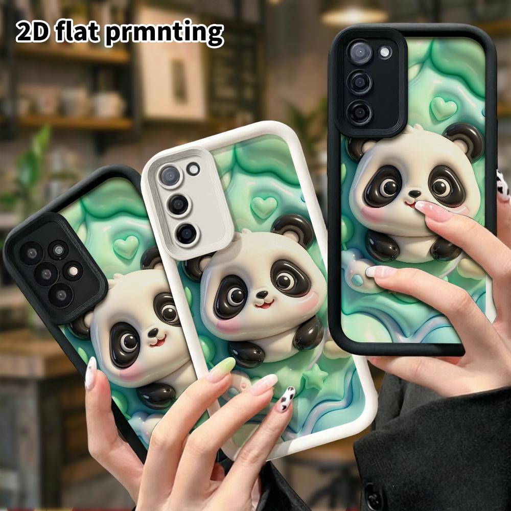 Phone Case: 2D flat design suitable for Samsung Galaxy A34 A35 M05 M06 S20 S22 S21 FE Plus 5G protective case, lying panda, perfect Christmas and Hall