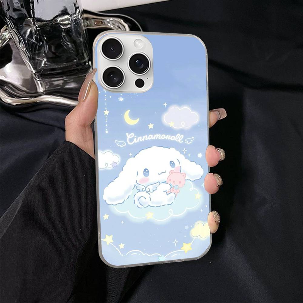 Мультяшный Милый C-Синнамороллы Для IPhone 17 Air 16 15 14 13 12 11 Pro Max Plus Чехол Для Телефона Серебристый Атласный Глянцевая Поверхность