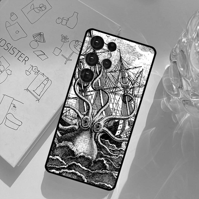 Marine Life Ocean Octopus Case For Samsung Galaxy S23 S21 S22 Ultra S20 FE S8 S9 S10 Plus Note 10 Note 20 Ultra Cover