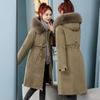 Women's Winter Parka with Detachable Inner Lining, Korean Style Long Loose Plus Size Thickened Cotton Coat