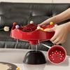 Nordic Round Plastic Fruit Plate, Creative Snack & Dessert Serving Tray with Fruit Fork