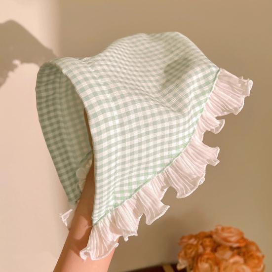 Женская повязка на голову в клетку с кружевным принтом, треугольный шарф, нескользящая повязка на голову в пасторальном стиле, обруч для волос, аксессуар для волос