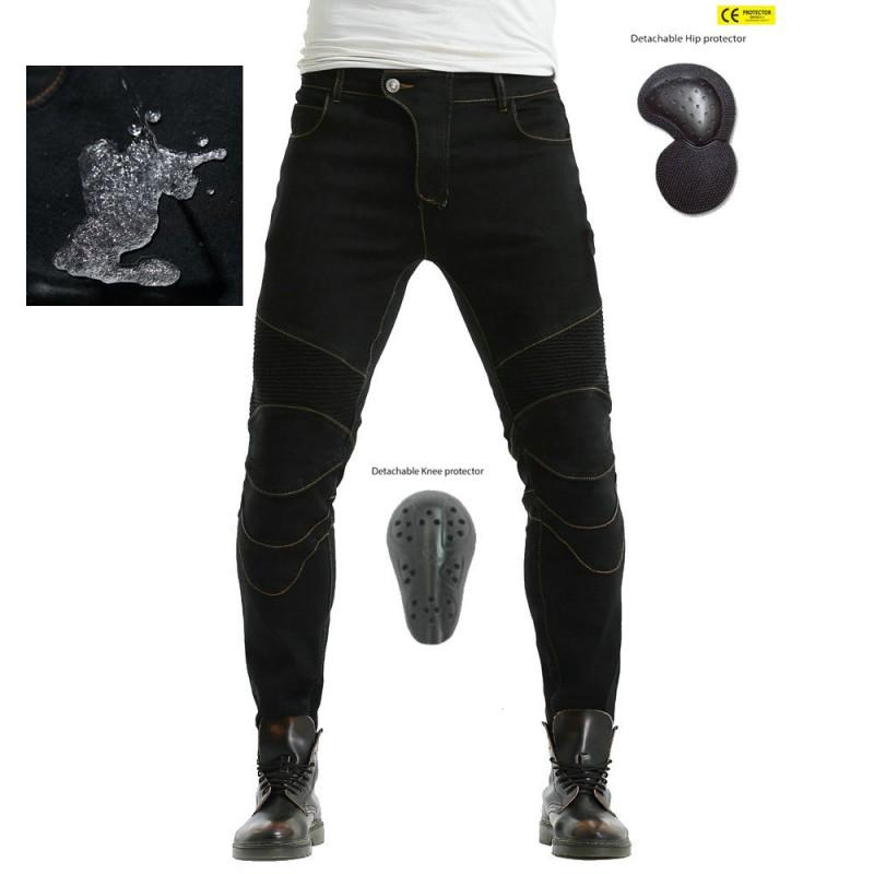 Mens Motorcycle Riding Pants Waterproof Stretch Anti-Fall Biker Jeans All Season