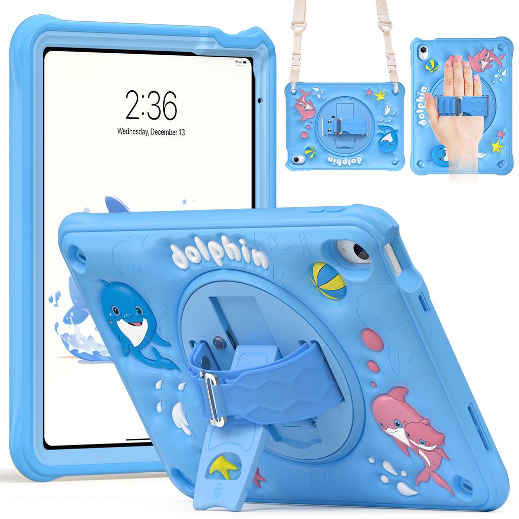 Case Universal for IPad A16 2025 11th 10.9 2022 10th Gen. A3354 A3355 A3356 A2757 A2777 A2696 Rotating Stand Kids Cartoon Cover
