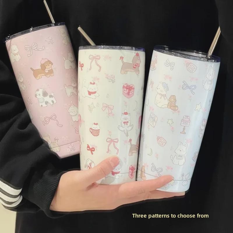 Новая термокружка Graffiti 2024 года — большая емкость, трехцветная, нержавеющая сталь, портативный дизайн для пар