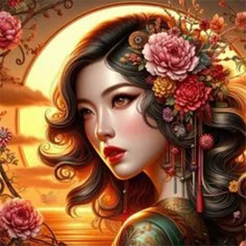 5D Diy Алмазный Портрет женщины Полный квадрат Круглый Девушка Мозаика Цветочная вышивка Мультфильм Вышивка Украшение стены