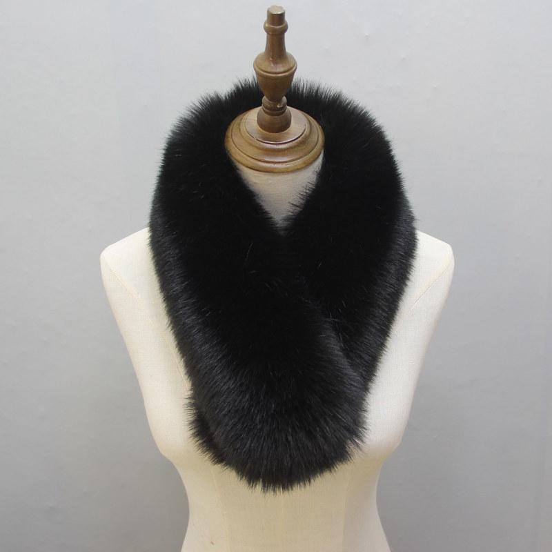 Женский теплый снуд-шарф из искусственного лисьего меха: Толстый галстучный воротник для осени и зимы