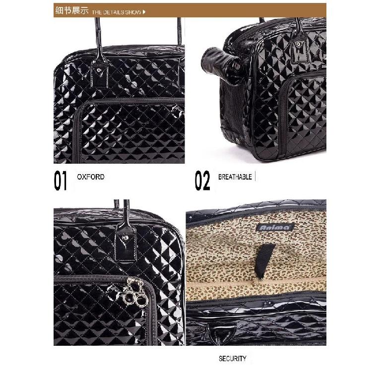 Pet Carrier Bag Luxury Pu Leather Cat Dog Carrier Bag Pet Handbag Outdoor Travel Pet Shoulder Bag