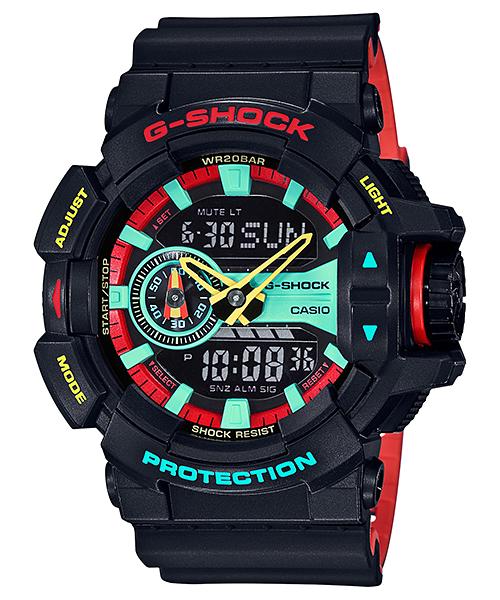 Casio Мужские кварцевые часы GA-400CM-1A с цифровым дисплеем, водонепроницаемостью 200м, ударопрочностью, из полимерного материала