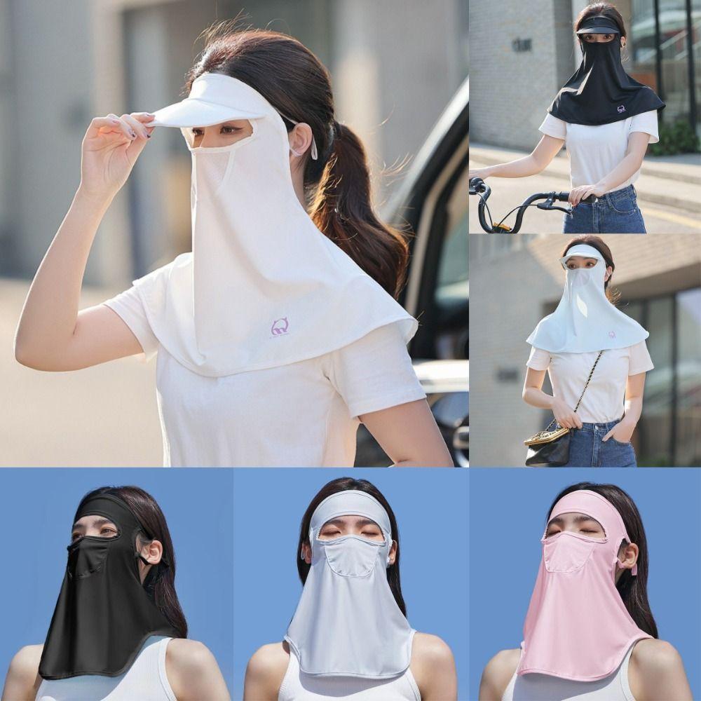Защитная маска для лица от УФ-лучей, накидка из ледяного шелка, солнцезащитная шаль, модная вуаль для защиты от солнца для велоспорта