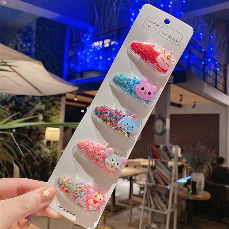 5Pcs/Pack Fashion Korean Children Hair Clips Sweet BB Hair Pins Cute Fruit Animal Baby Accessories