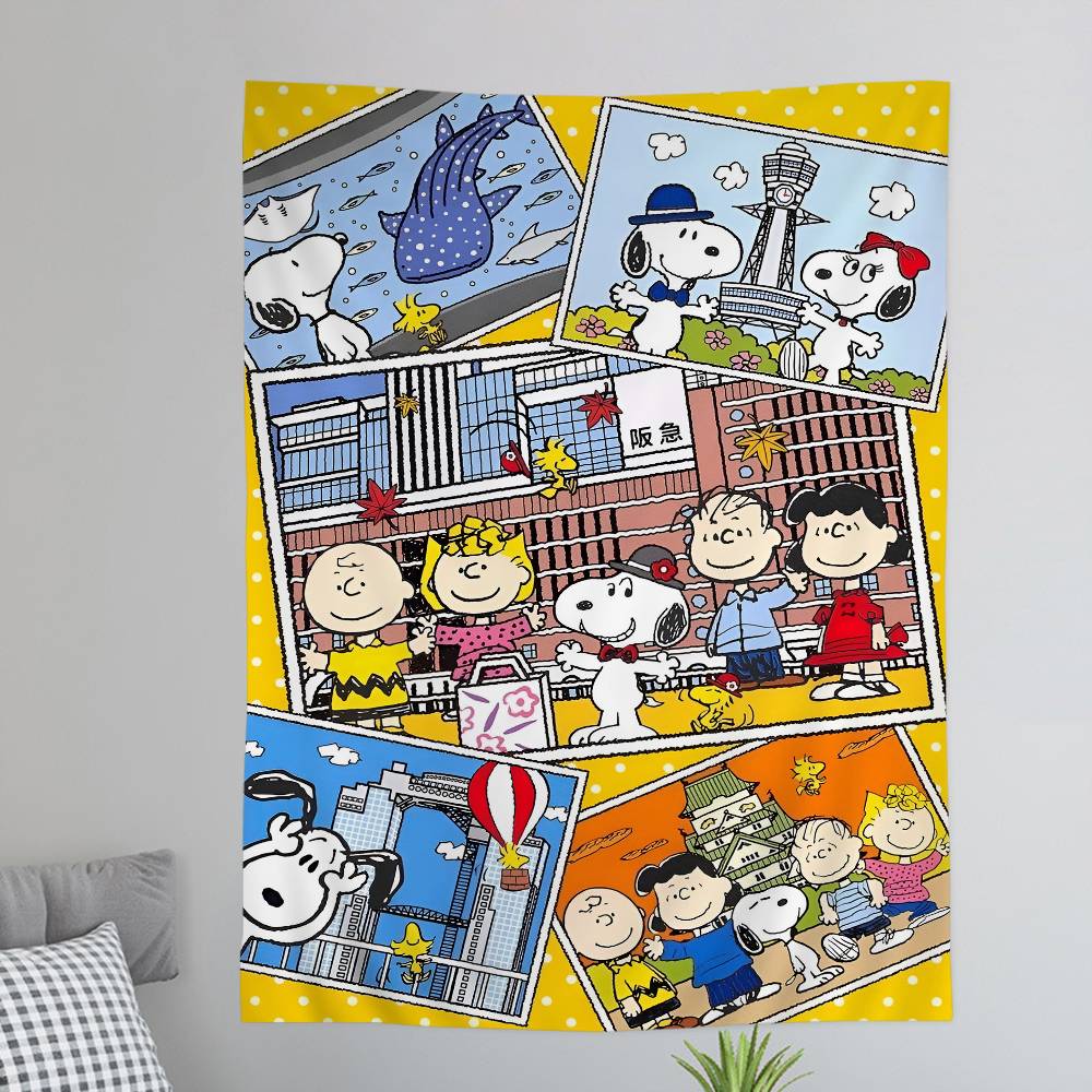 The SSnoopy Show Printed Large Wall Tapestry Hanging Tarot Hippie Wall Rugs Dorm Art Home Decor