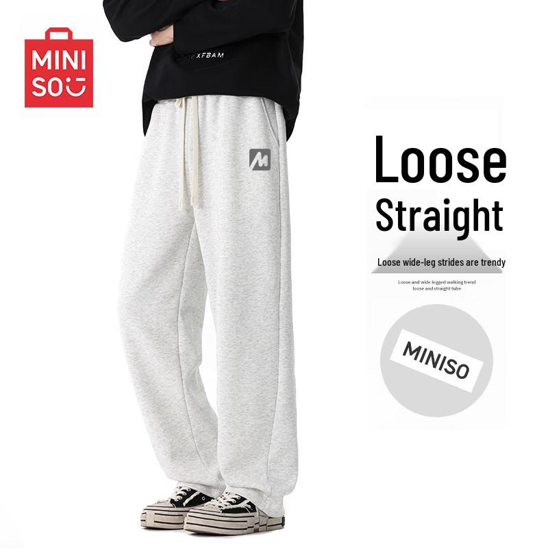 MINISO Men's Straight-Leg Cotton Blend Sweatpants