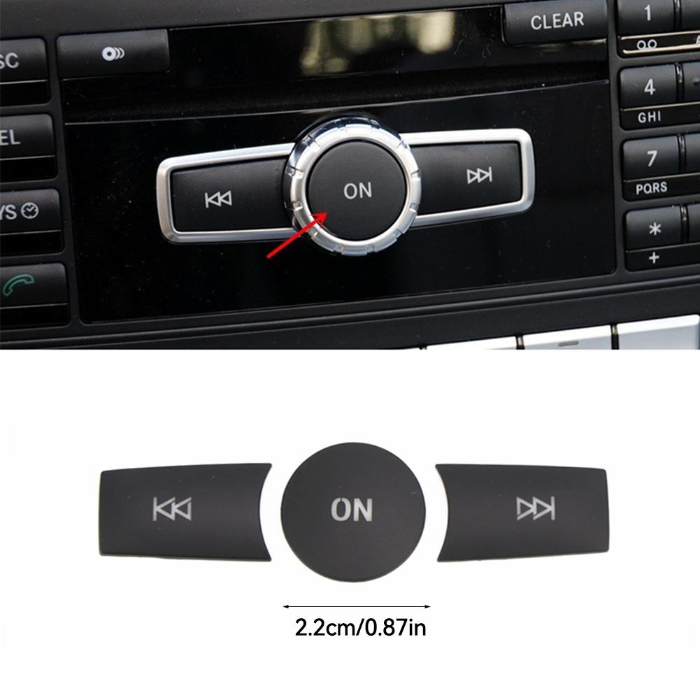 3Pcs Car Volume ON Buttons Cover Stickers Trim Fit For Mercedes Benz A B C ML CLS Class GLA200 ML GLK300 E260 Auto Accessories