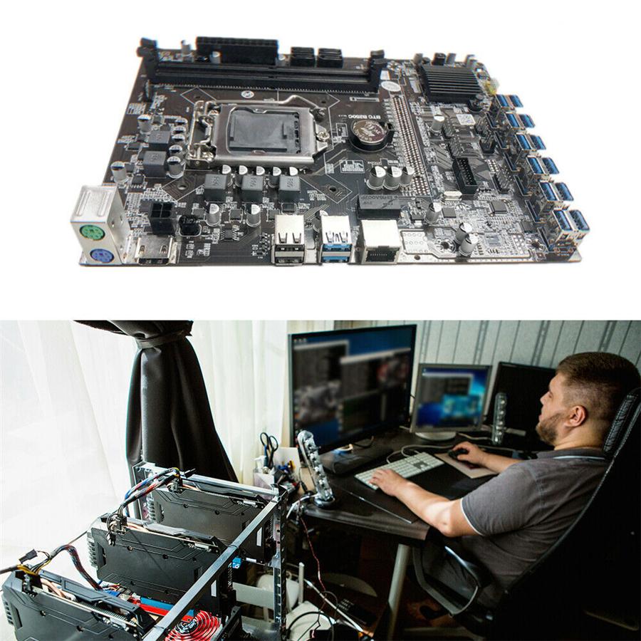 Материнская плата для майнинга B250C 12XPCIE в USB 3.0 Слот для GPU LGA1151 6/7 поколение Fpr DDR4