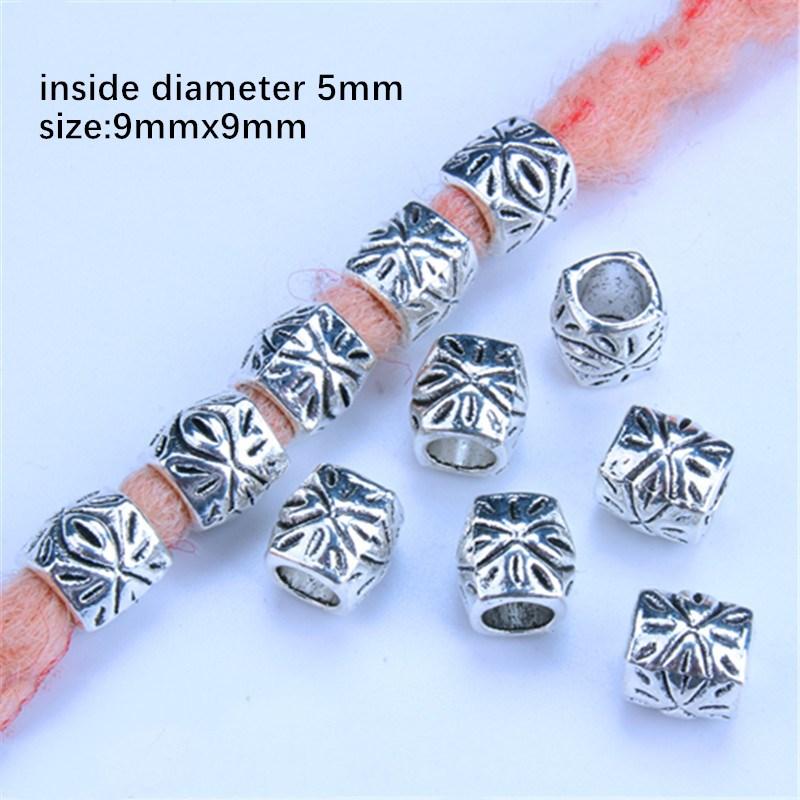 Набор из 5 серебристых металлических аксессуаров для волос с замысловатыми узорами для косичек и дредов