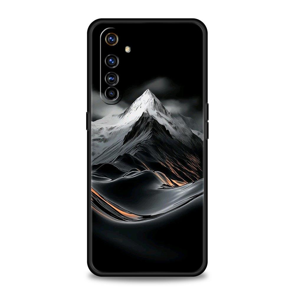 Черный Чехол Горная Вершина Для Realme C67 C63 C55 C53 C35 C25 C21 GT 2 3 5 6 10 11 12 13 Pro Plus 5G Мягкий ТПУ Чехол Для Телефона Fundas