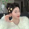 5pcs Hairstyle Tools Pearl Side Clips Retro Wave Zinc Zinc Alloy Barrettes Golden Flower Hair Forks  Banquet
