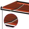 Automatic Awning with LED & Wind Sensor 450x300 Orange Brown