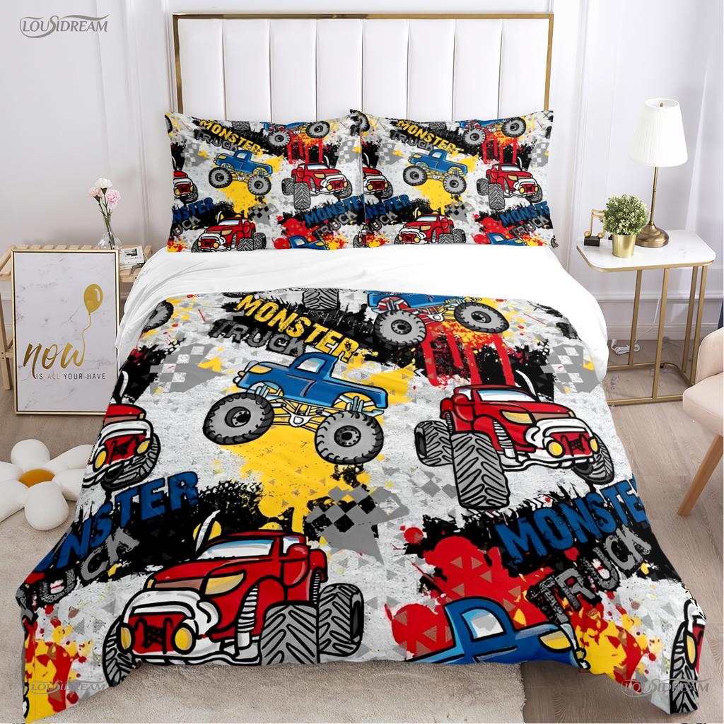 Monster Jam Truck Casal All Season Duvet Cover Comforter Bedding Set Soft Quilt Cover and Pillowcases Single/Double/Queen/King
