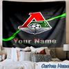 Custom Name Lokomotiv Moscow Printed Tapestry, for Bedroom,Livingroom, dormitory, Large Wall Decor, Fabric Decor Fan Birthday Gifts