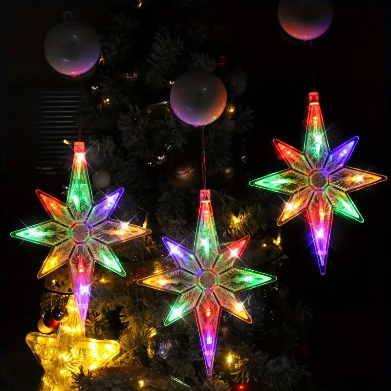 Polaris Sucker String Lights Window Decor - Battery Operated Curtain Lights, for Christmas/New Year/Wedding/Home Bedroom Decor