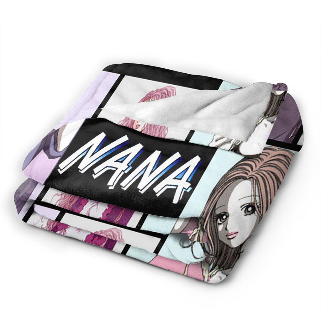 Nana Osaki Knitted Blankets Flannel Classic Anime Manga Super Soft Throw Blanket for Airplane Travel Bedspread