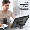 Для iPad Pro 13 дюймов (М4) 2025, Ударопрочный чехол-подставка из силикона военного класса с держателем для карандаша + Ручка + Плечевой ремень