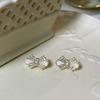 New Style of Women's Korean Style Fashionable Simple Geometric Bow Earrings Cute Student