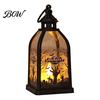 Halloween Party Decorations Candle Lantern, Decorative Spooky Witch Skeleton Pumpkin Tabletop Accessory Light for Haunted House, Front Porch,