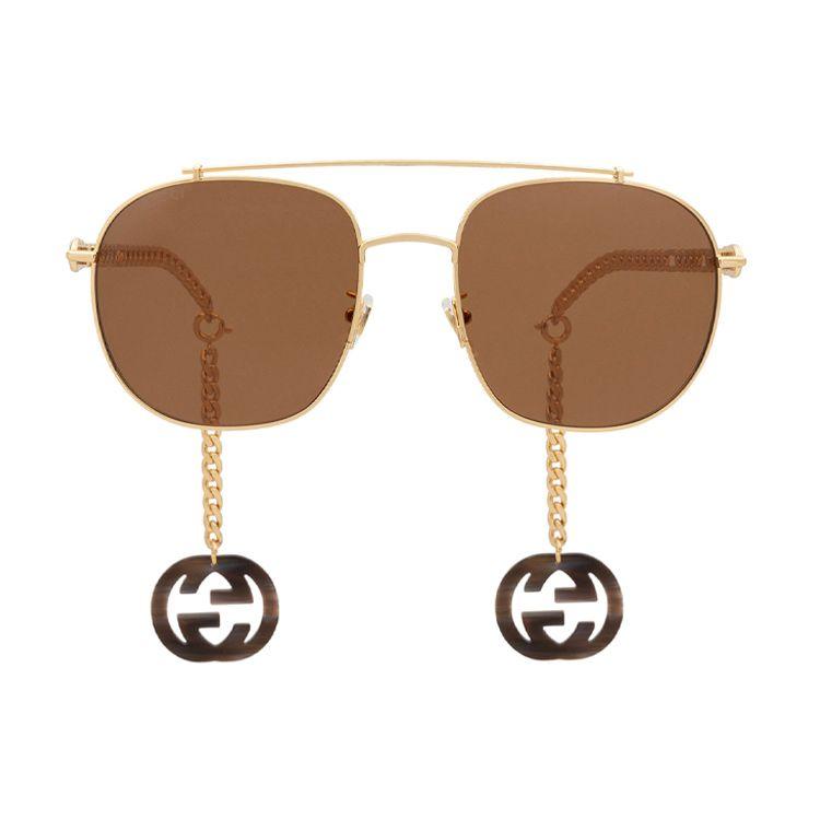 Gucci Солнцезащитные очки Овальные Очки Серия Цепь Унисекс Очки GG0727S-002