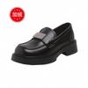 Кожаные туфли-лоферы jk в студенческом стиле на платформе, женские, универсальные, на осень и зиму 2024 года, с одной педалью, в британском стиле, маленькие кожаные туфли