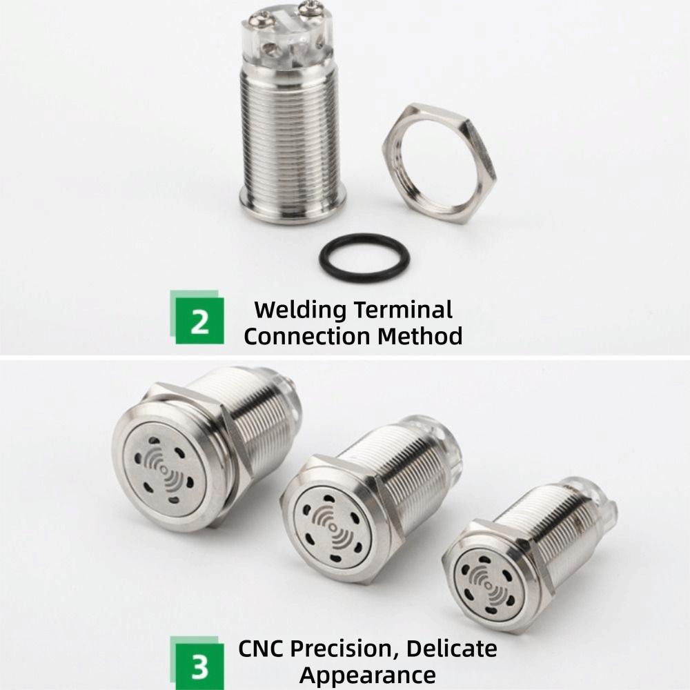 New 16mm Metal Buzzer High Decibel DB Stainless Steel Alarm Sounder 12V 24V Alarm Indicator