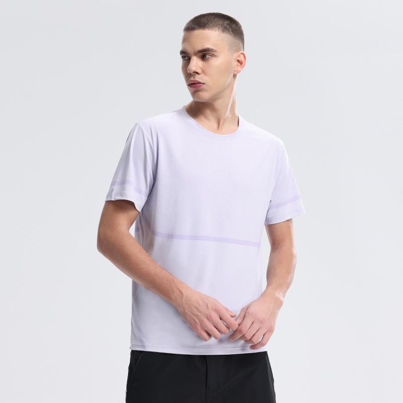 Мужская спортивная футболка из ледяного шелка с быстрым высыханием - Дышащая, с коротким рукавом, для летнего бега и тренировок