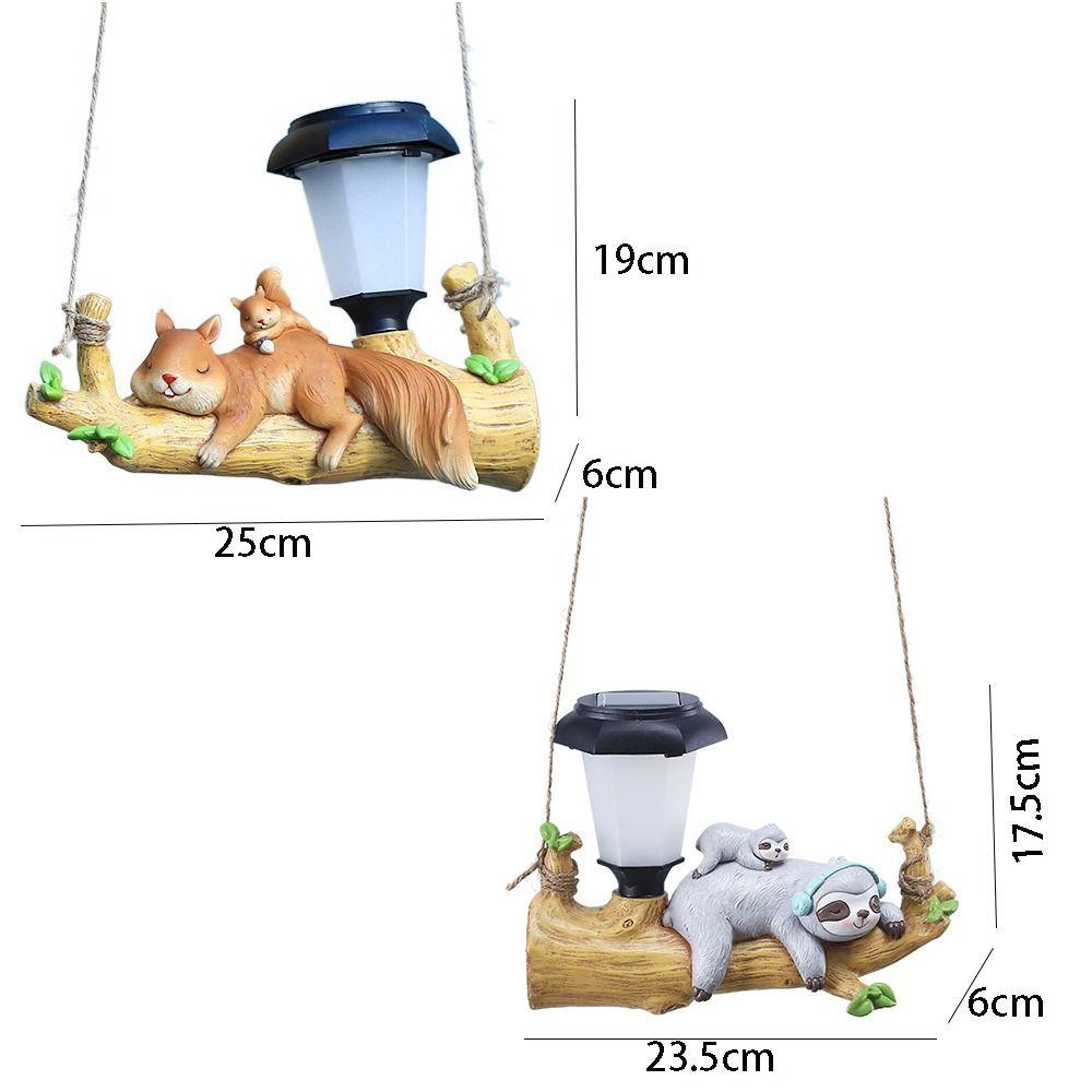 Смола светодиодная солнечная белка ленивец подвесной светильник креативные милые скульптуры животных подвесной светильник водонепроницаемый искусственный