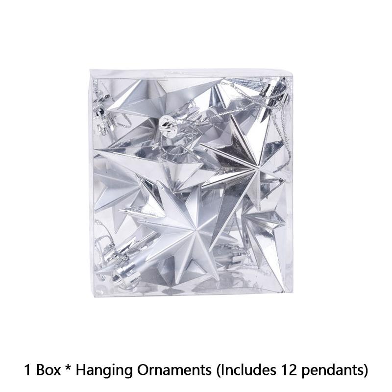 Рождественское украшение Пятиконечная звезда Рождественская елка Подвесные украшения Звезды Подвеска Рождество Новый год Вечеринка Домашнее украшение