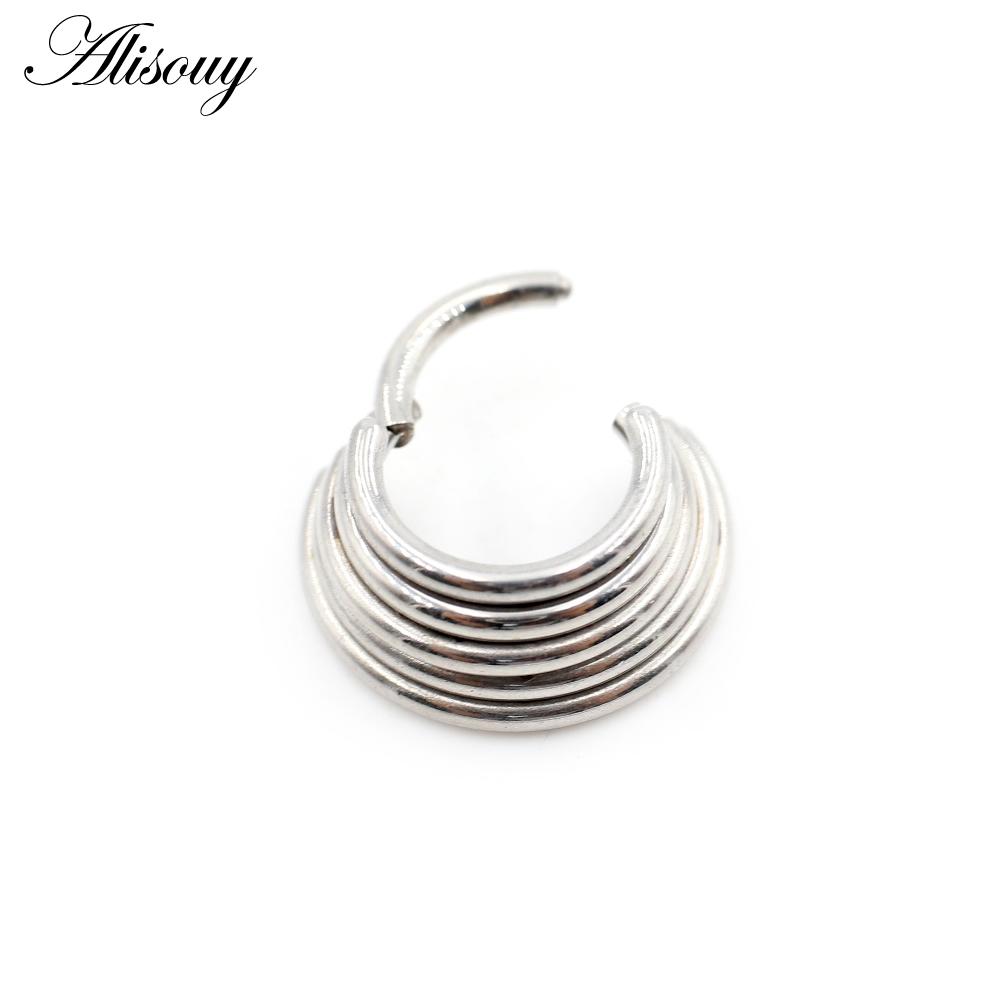 Alisouy 1PC Нержавеющая сталь Летучая мышь Пчела Змея Лист Нос Кольцо Daith Пирсинг Украшения Серьги-кольца для козелка хряща Спиральные серьги