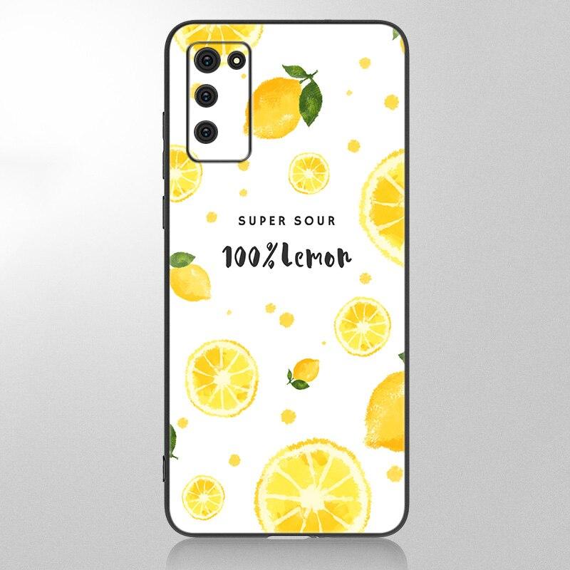 Summer Green Leaves Fruit Lemon Case For Samsung Galaxy A12 A02S A22 A32 A52 A72 A71 A51 A41 A31 A21 A11 A50 A70 A10S A20S Cover