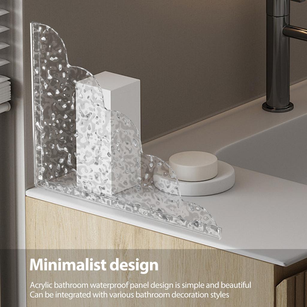 2 шт. самоклеящиеся акриловые брызговики для душа с силиконовым основанием, водонепроницаемые прозрачные бортики для ванны, легко устанавливаются