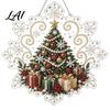 Festive Wall Hanging Ornament Christmas Faux Pearl Painting Suncatcher Kit Acrylic Snowflake Shaped Board with Lace Crystal Beading Craft Set