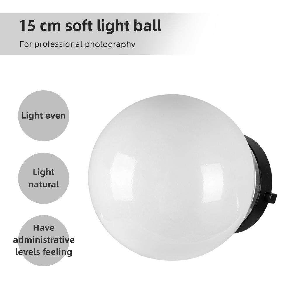 15cm 6in Soft Light Ball for Photography Translucent Diffuser Ball Flash Light Ball Diffuser Dome with Bowens Mount