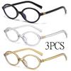 3Pcs Oval Anti Blue Light Blocking Glasses Women'S Clear Anti Radiation Filter Glasses Anti Radiation Eyeglass